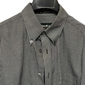 Eddie Bauer black shirt with silver squares- Medium